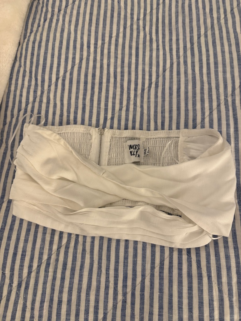 Princess Polly White Twist Front Crop Top